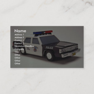 Black and white police car business card