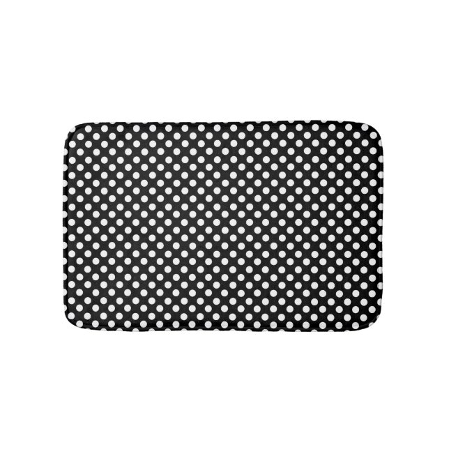 Black and White Polka Dot Bath Mat (Front)
