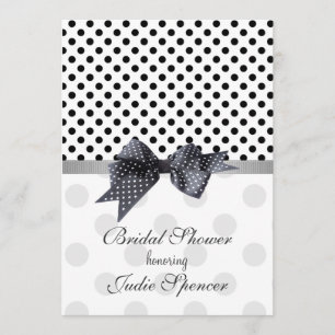 Black and white polka dot Bridal shower Invitation