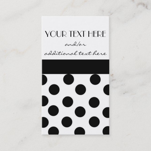 Black and White Polka Dot Business Card (Front)