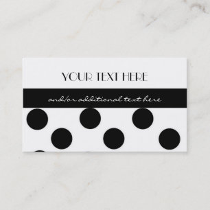 Black and White Polka Dot Business Card