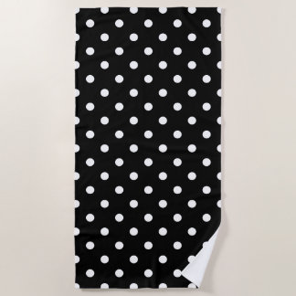 Black and White Polka Dot Classic Dots Pattern Beach Towel