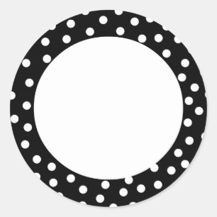 Black and White Polka Dot Classic Round Sticker
