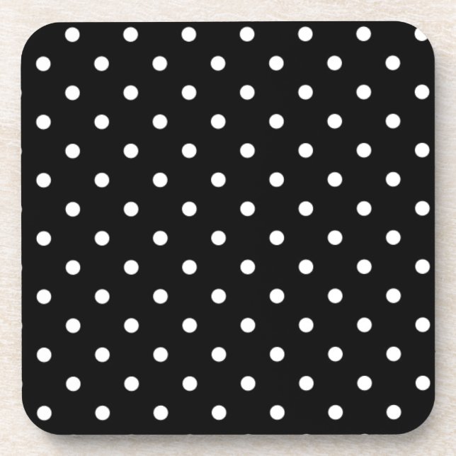 Black And White Polka Dot Coaster (Front)
