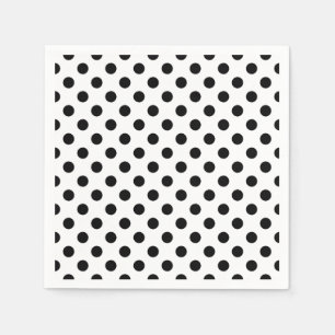 Black and White Polka Dot Cocktail Napkins