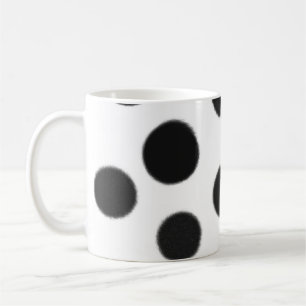 black and white polka dot coffee mug