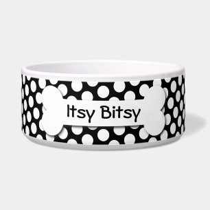 Black and White Polka Dot Dog Bone