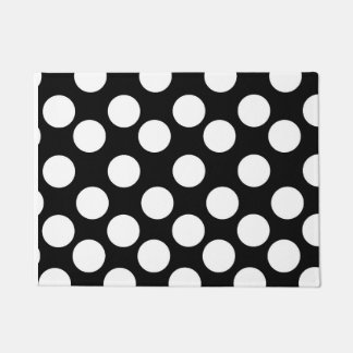 Black and White Polka Dot Door Doormat