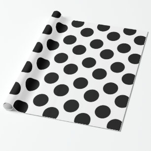 Black and White Polka Dot Gift Wrapping Paper