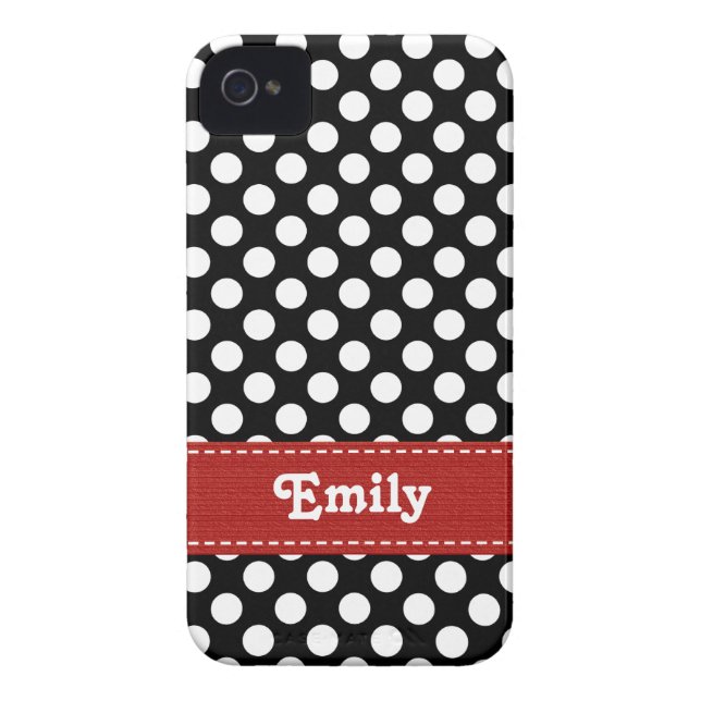 Black and White Polka Dot iPhone 4  4s Case Mate C (Back)