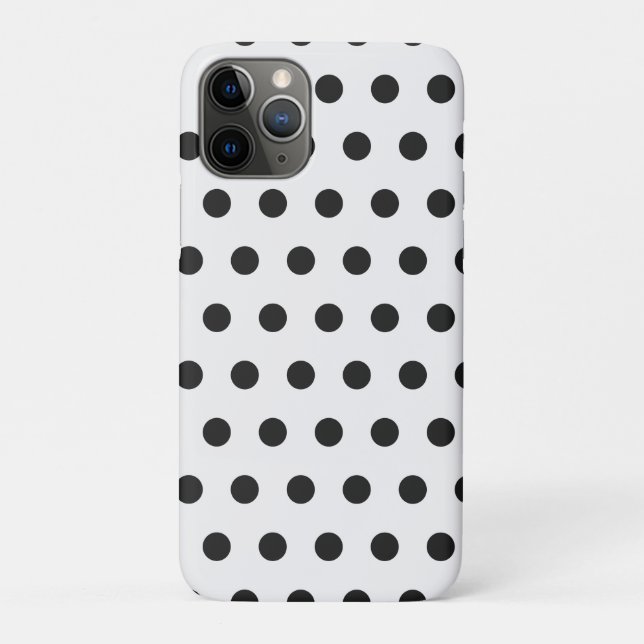 Black and White Polka Dot iPhone Case (Back)