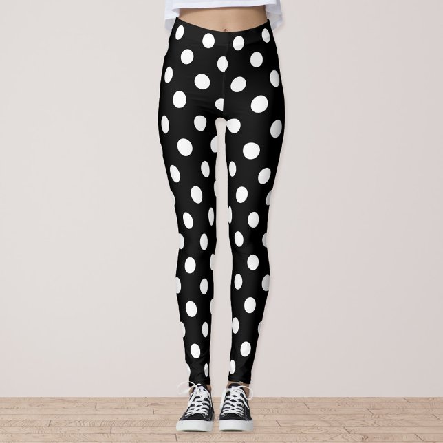 Black and White Polka Dot Leggings (Creator Uploaded)