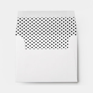 Black and White Polka Dot Lined Envelope