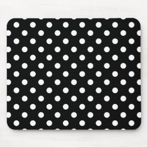 Black and White Polka Dot Mouse Mat
