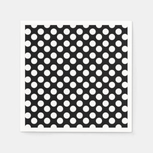 Black and White Polka Dot Paper Napkin