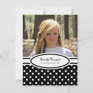 Black and White Polka Dot Party Invitation