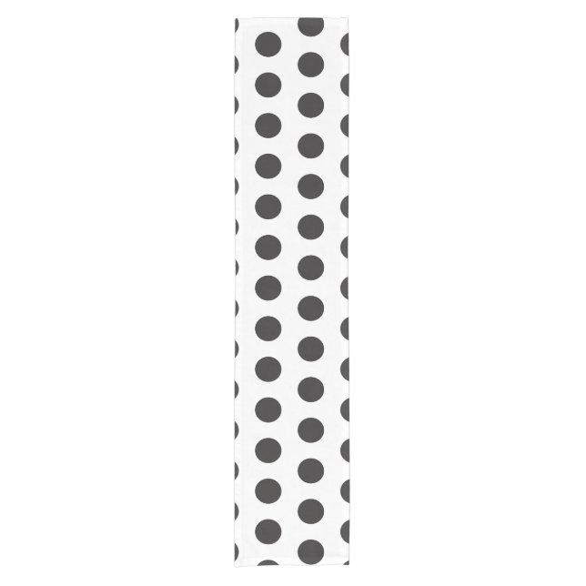 Black and White Polka Dot Pattern – Classic Minima Short Table Runner (Front)