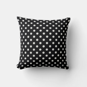 Black and White Polka Dot Pattern Cushion