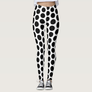 Black and White Polka Dot Pattern Leggings