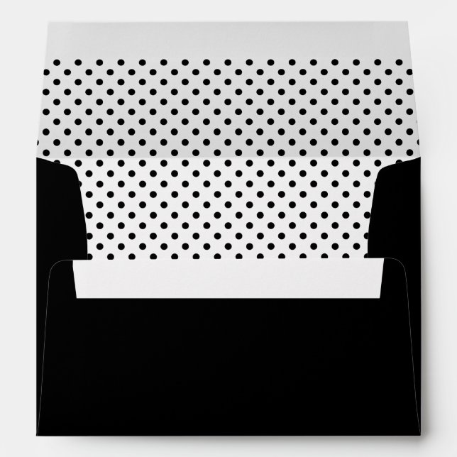 Black and white polka dot pattern lined envelopes (Back (Bottom))
