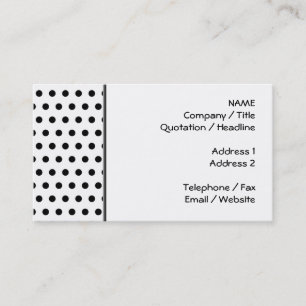 Black and White Polka Dot Pattern. Spotty. Business Card