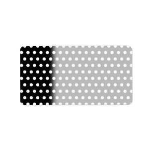 Black and White Polka Dot Pattern. Spotty. Label