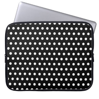 Black and White Polka Dot Pattern. Spotty. Laptop Sleeve