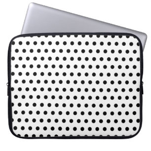 Black and White Polka Dot Pattern. Spotty. Laptop Sleeve