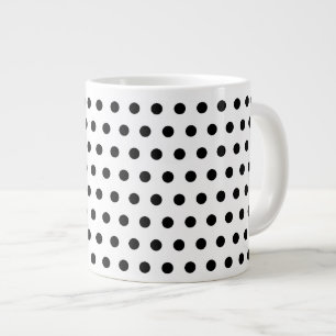 Black and White Polka Dot Pattern. Spotty. Large Coffee Mug