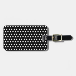 Black and White Polka Dot Pattern. Spotty. Luggage Tag