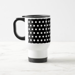 Black and White Polka Dot Pattern. Spotty. Travel Mug