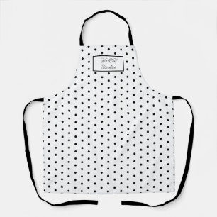 Black and White Polka Dot Personalised Apron