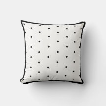 Black and white polka dot  pillow
