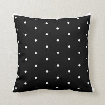Black and white polka dot  pillow