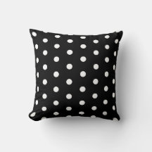 Black and white polka dot pillow