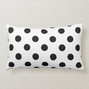 Black and White Polka Dot Throw Pillow