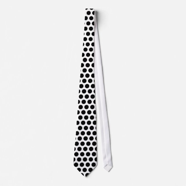 black and White polka dot Tie (Front)