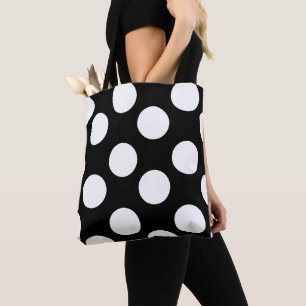 Black and White Polka Dot Tote
