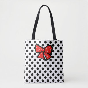 Black and White Polka Dot Tote Bag