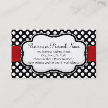 Black and White Polka Dot w/ Red Ribbon