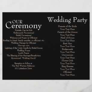 Black and White Polka Dot Wedding Ceremony Program
