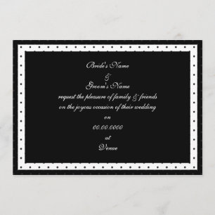 Black and white Polka Dot Wedding Invitation