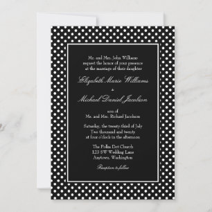 Black and White Polka Dot Wedding Invitations