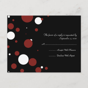 Black and White Polka Dot Wedding RSVP Card
