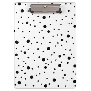 Black and White Polka Dots and Stripes   Notebook Clipboard