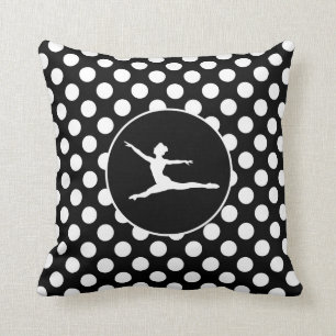 Black and White Polka Dots; Ballet Cushion