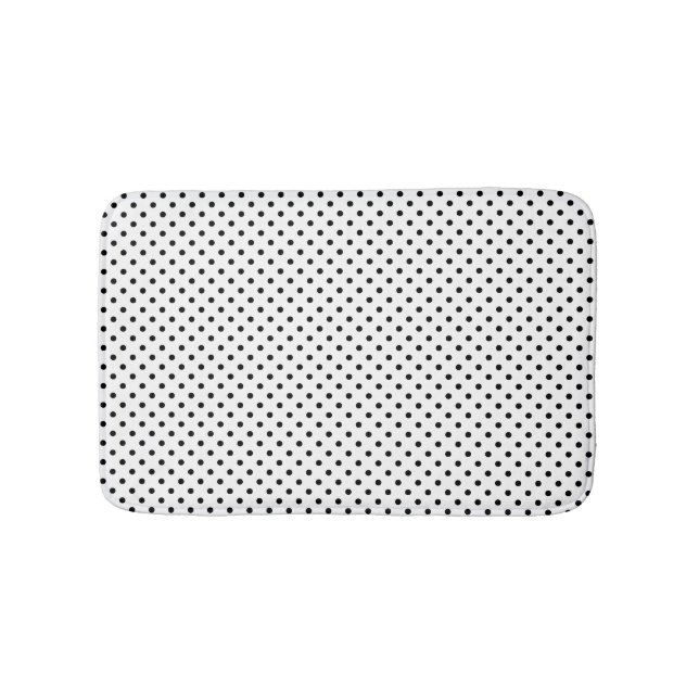 Black and White  polka dots Bath Mat (Front)