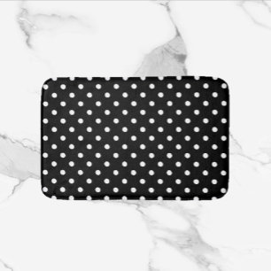 Black and White Polka Dots Bath Mat