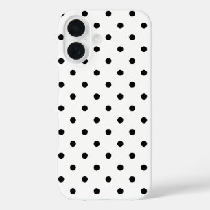 Black and White Polka Dots iPhone 16 Case