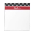 Black and White Polka Dots Cranberry Name Monogram
